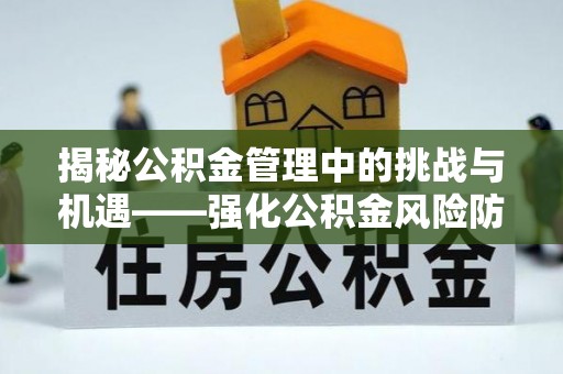 吐鲁番揭秘公积金管理中的挑战与机遇——强化公积金风险防控的多维策略