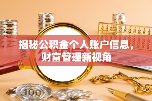 吐鲁番揭秘公积金个人账户信息，财富管理新视角